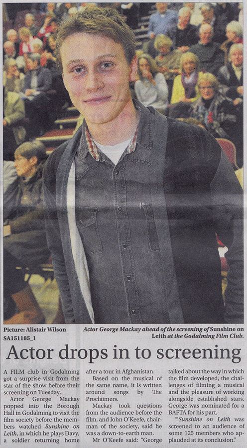 George MacKay in the Surrey Advertiser